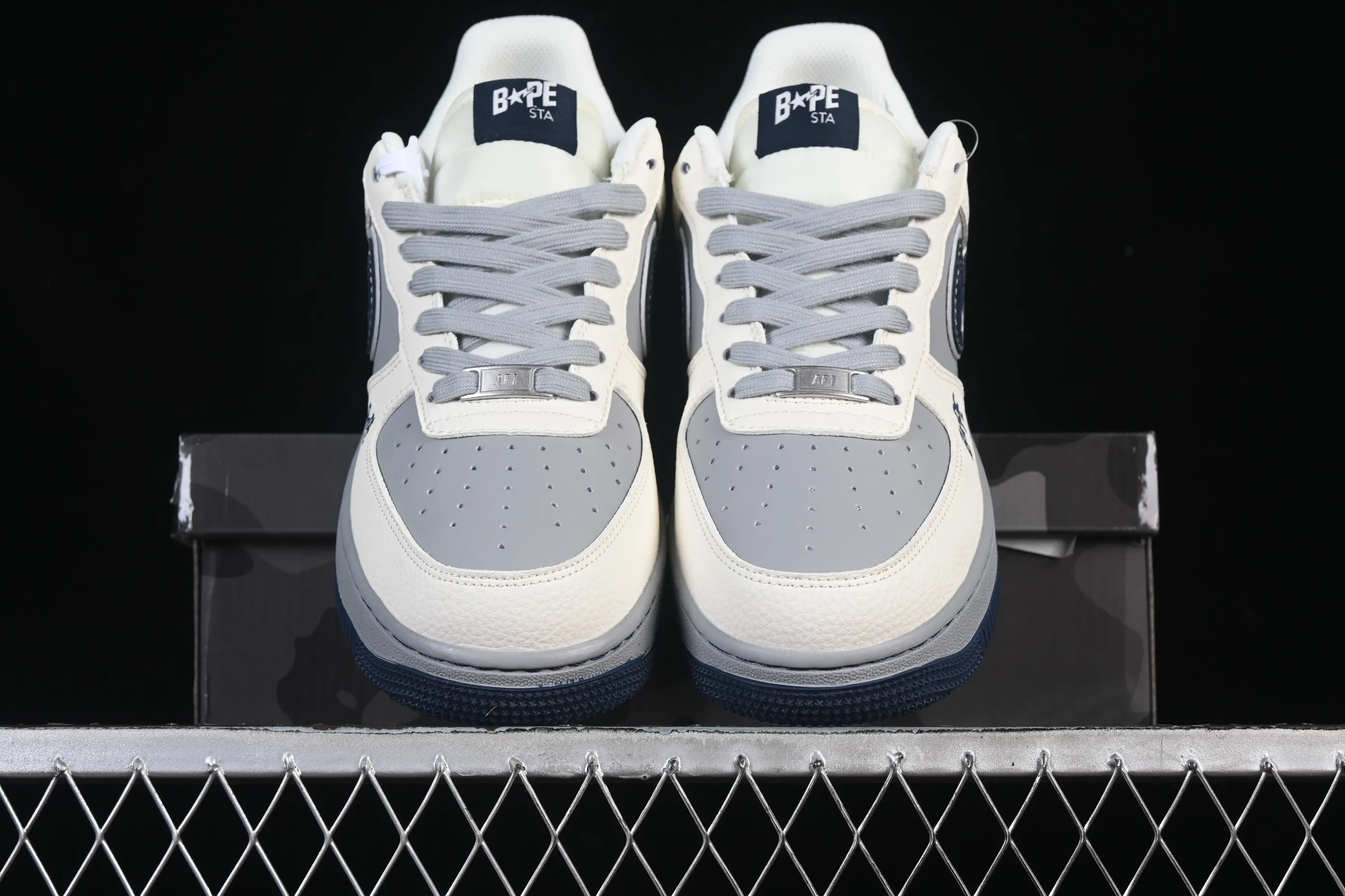 All categories Nk Air Force 1 Air Force series Nk Air Force 1 Low Air Force low top Nike Air Force 1'07 Low BaPe co-branded beige gray blue Air Force 1 low top casual sneakers SM6668-111
